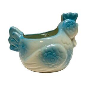 Henny Penny Chicken‎ Succulent Planter Ceramic Figurine Handpainted Folkart GUC